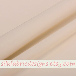 Solid Beige 100% Silk Crepe de Chine Fabric Width 140cm/44 inch 16 momme