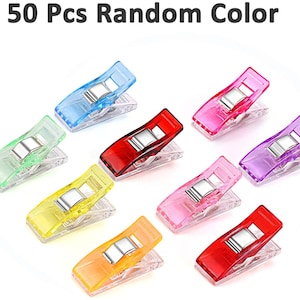 50 PCS Sewing Clip /Binding Clips / Craft Clips / Knitting and Crocheting Clips / Plastic Clips /Quilting Clips,Assorted Colors
