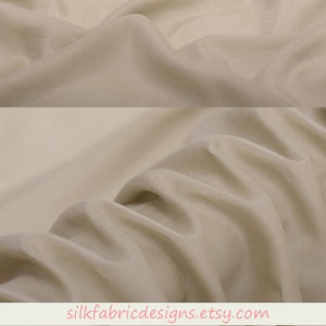 Solid Light Brown Silk Cotton Blend Fabric Apparel Sewing Fabric Width 53 inch 9 Momme
