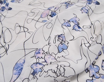 16 momme Floral print Silk Crepe de Chine Fabric by the yard
