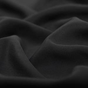 Solid Black 100% Silk Crepe de Chine Fabric Lining fabric Width 140 cm / 55inch