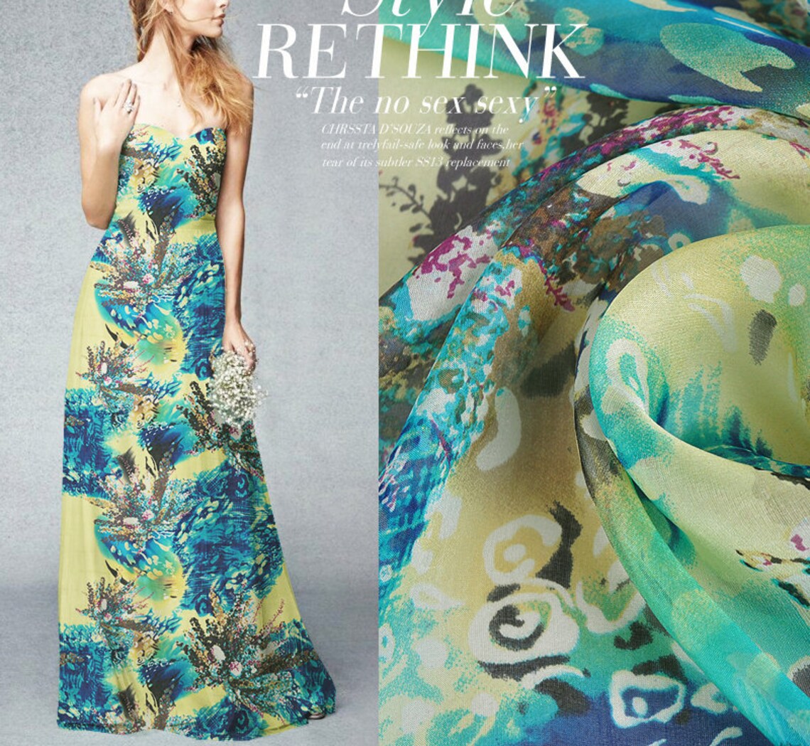 Green Spruce Silk Chiffon Petal 600 Fabric main image 1