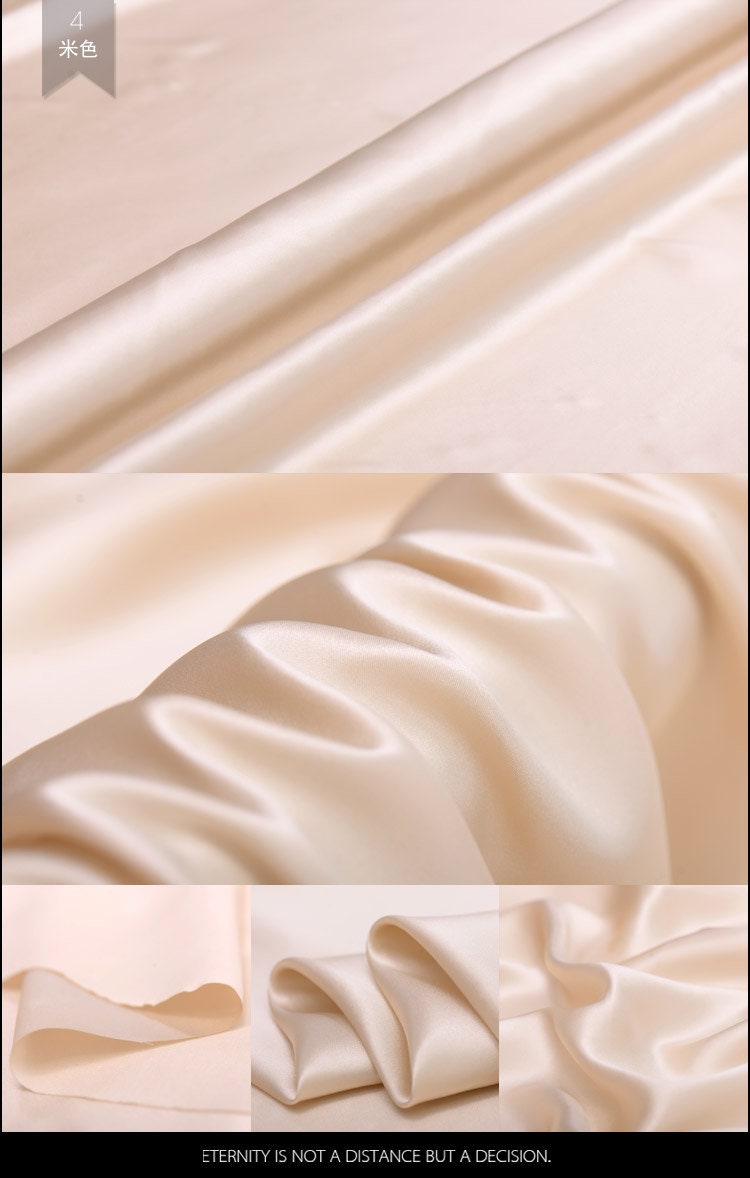 Solid Beige 100 Silk Charmeuse Fabric by the Yard or Meter Etsy