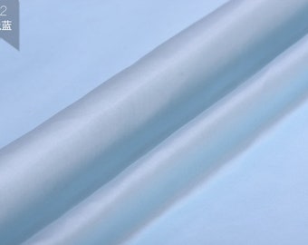 Light Blue 100% Pure Silk Habotai Fabric Solid Lining Cloth By the Yard Width 44 inch