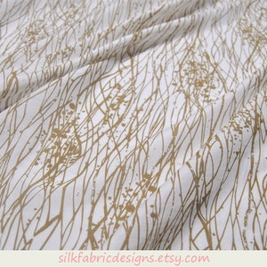 White Silk Cotton Blend Fabric By The Yard Width 54 inch