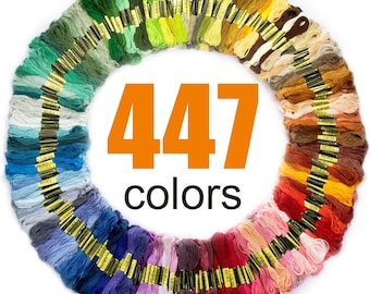 Premium Rainbow Color Embroidery Floss with Cotton for Cross Stitch Threads, Bracelet Yarn, Craft Floss, Embroidery Floss Set