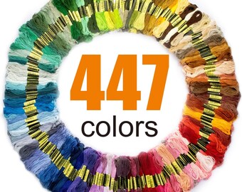 Premium Rainbow Color Embroidery Floss with Cotton for Cross Stitch Threads, Bracelet Yarn, Craft Floss, Embroidery Floss Set