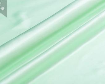 Solid Light Green 100% Silk Charmeuse Fabric By The Yard or Meter