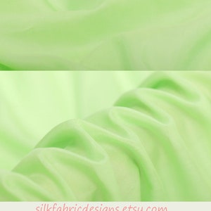 Solid Light Green Silk Cotton Blend Fabric Apparel Sewing Fabric Width 53 inch 9 Momme