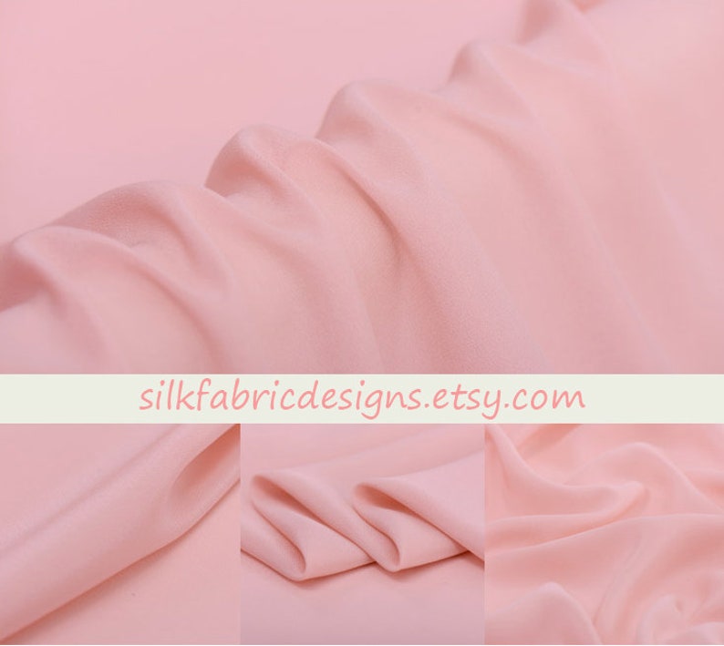 Solid Light Pink 100% Silk Crepe De Chine Fabric Width - Etsy