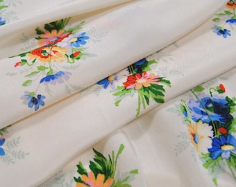 14 momme Floral Print Silk Crepe de Chine Fabric by the yard