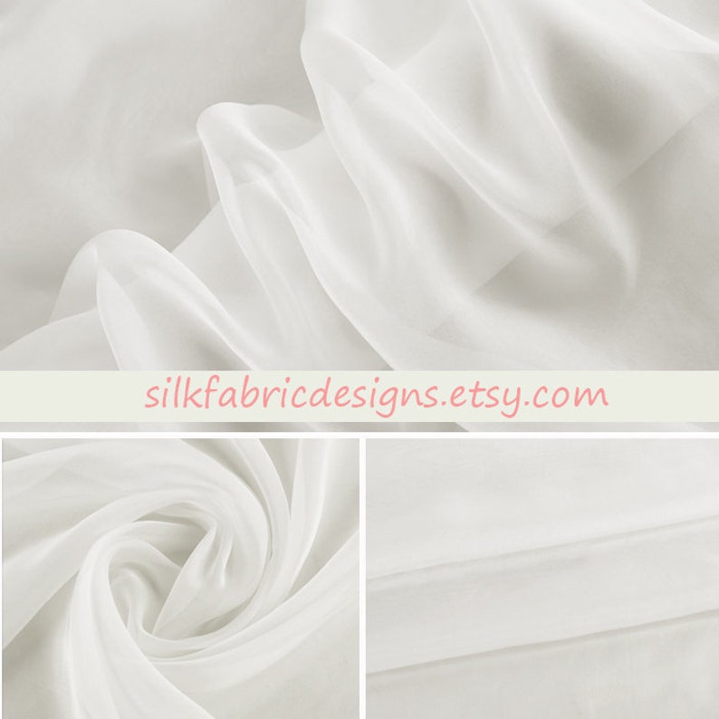 Solid White 100% Pure Silk Chiffon Fabric Width 53 Inch 6 M/m - Etsy