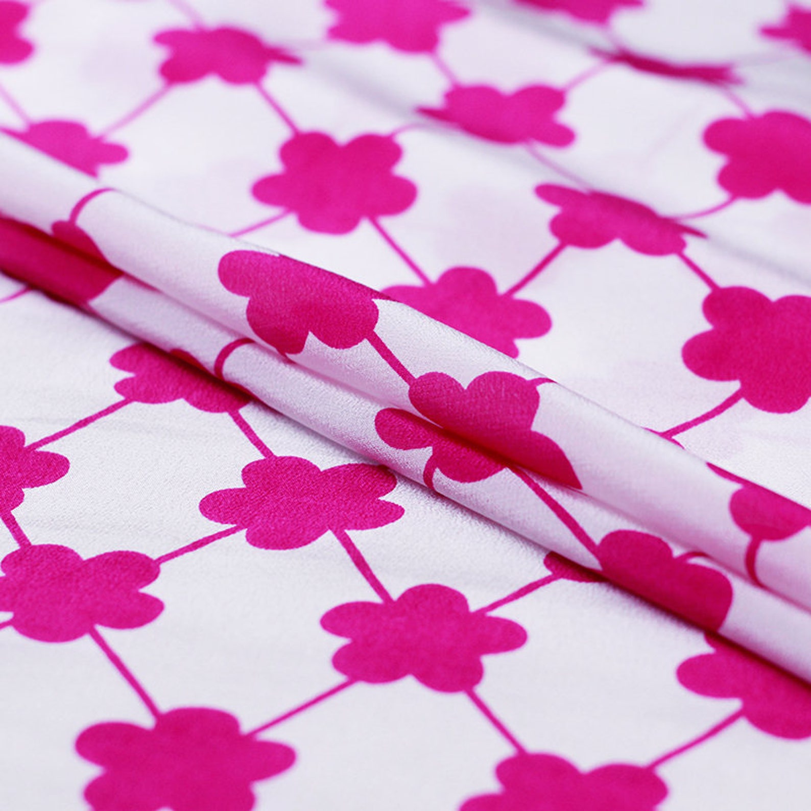 White Silk Crepe de Chine Fabric main image 1
