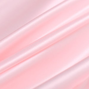 Solid light Pink 100% Stretch Silk Satin Lining Fabric By the Yard 16m/m Solid Lining Cloth