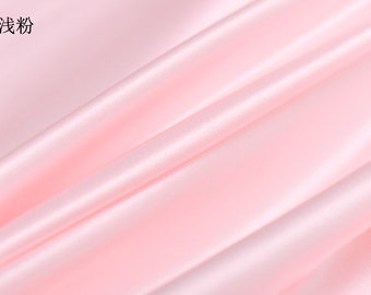 Light Pink Stretch Silk Satin Lining Fabric - 16mm By The Yard