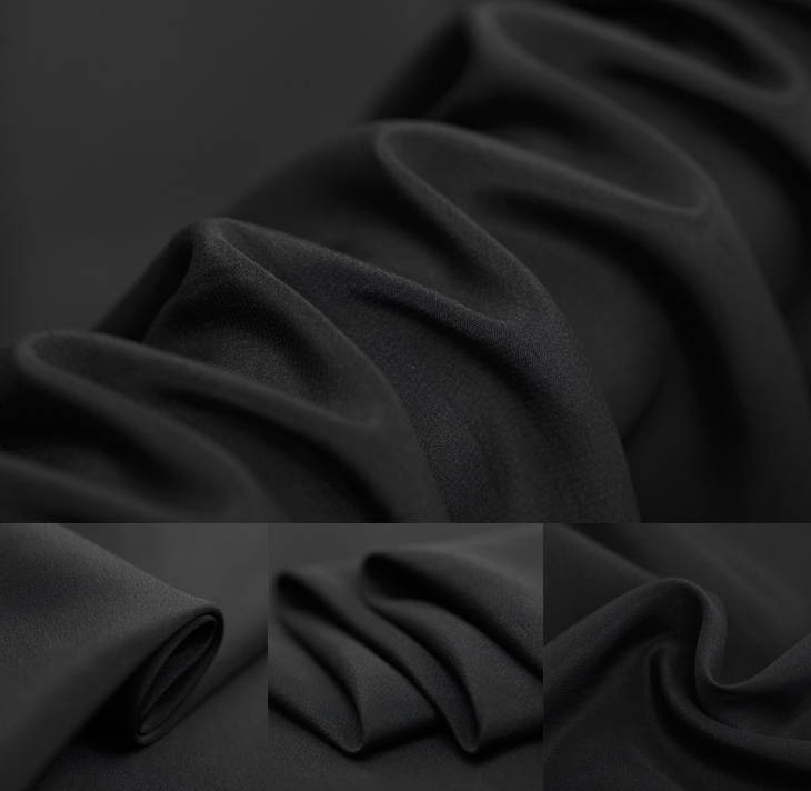 Black Silk Crepe de Chine Fabric main image 0