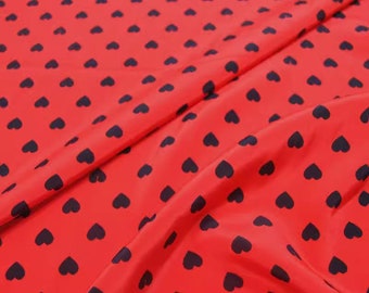 16 Momme Heart Crepe De Chine Silk Fabric Width 138 cm By the Yard