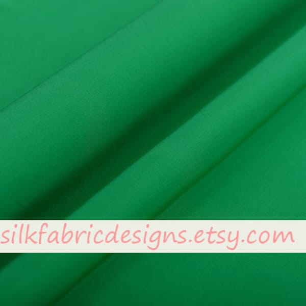 Solid Green 100% Silk Crepe de Chine Fabric Width 44 inch 16 momme