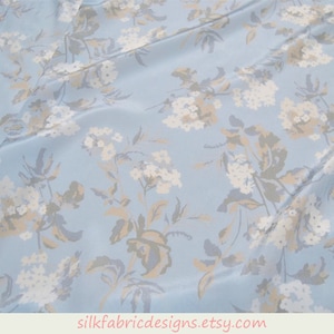 16 momme Floral Print Silk Crepe de Chine Fabric by the yard