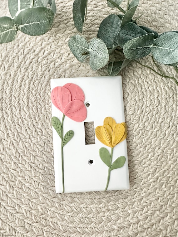 Cottage core big flowers light switch cover/plate for room/home