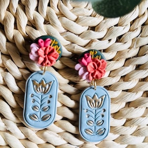 Bridgerton floral clay earrings