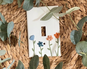 Cottage core Rosnące kwiaty Osłona/płytka na włącznik światła do pokoju/domu