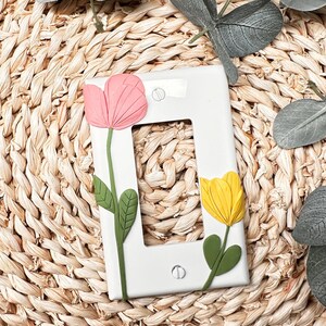 Cottage core big flowers light switch cover/plate for room/home rocker