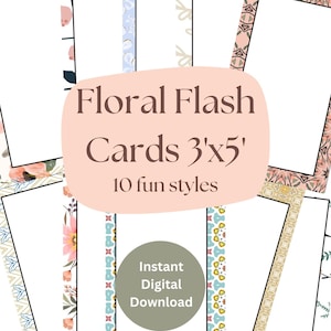 printable Floral flash cards