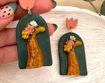 giraffe art earrings