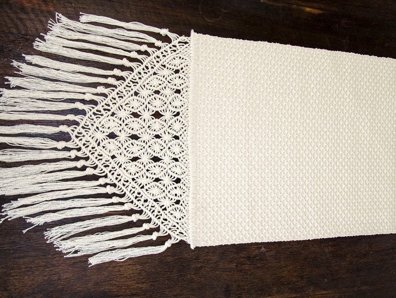 2m Macrame Table Runner (white) - Etsy