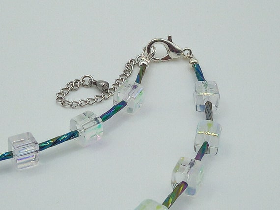 Collar Bisutería de vidrio Cubo Pedrería Collar - Etsy España