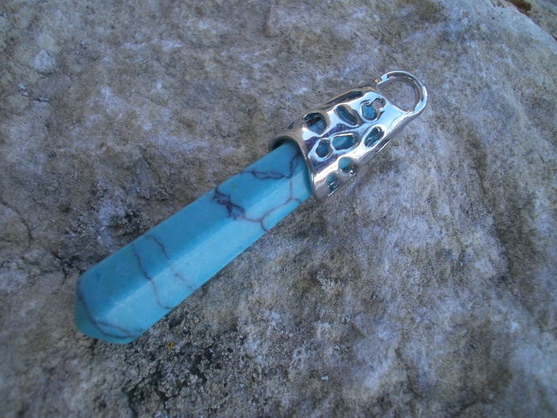 dyed Magnesite pendulum pendant