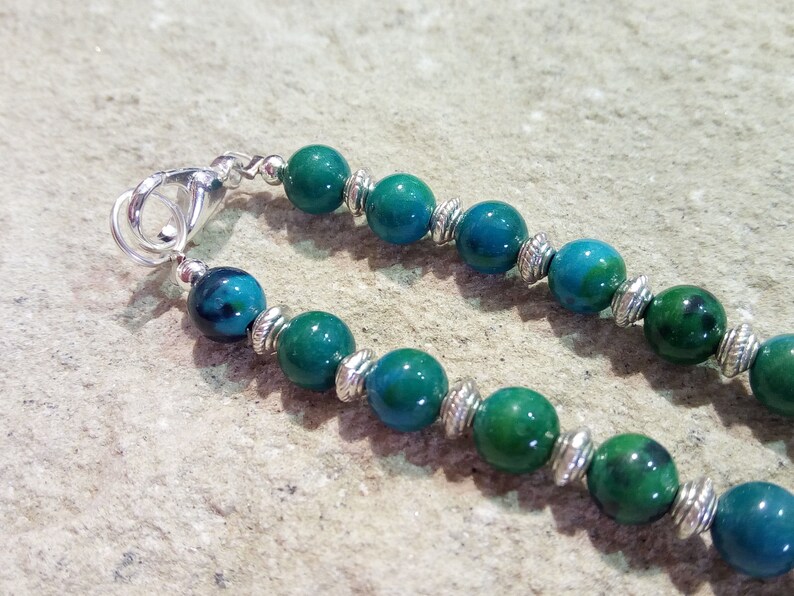 reconstructed Chrysokoll chain 6 mm different Lengths selectable #006