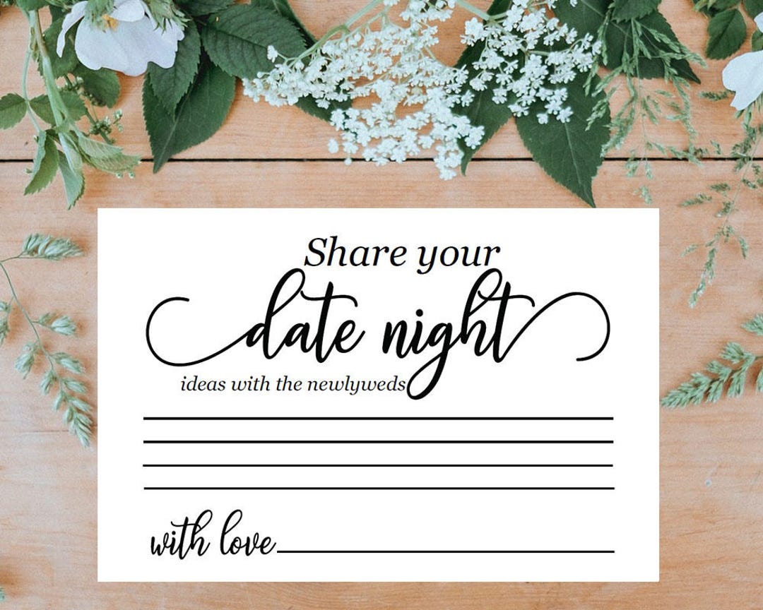 Date Night Wedding Card Template an Elegant DIY Wedding - Etsy