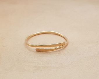 Ring Kate hammered gold wrap ring, Gold filled, Minimalist, Statement ring, Rustic, Handmade, Gift for women