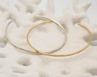 Bracelet Abby open cuff, Sterling silver, Gold filled, Handmade, Hammered bracelet, Minimalist, Cool bracelet, Gift for mother,