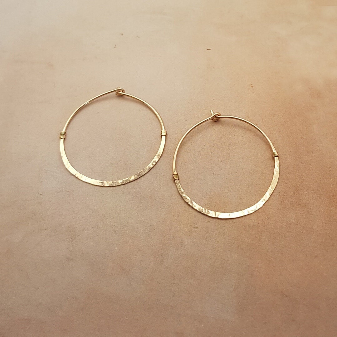 Hammered Effect Gold Earring main image 1