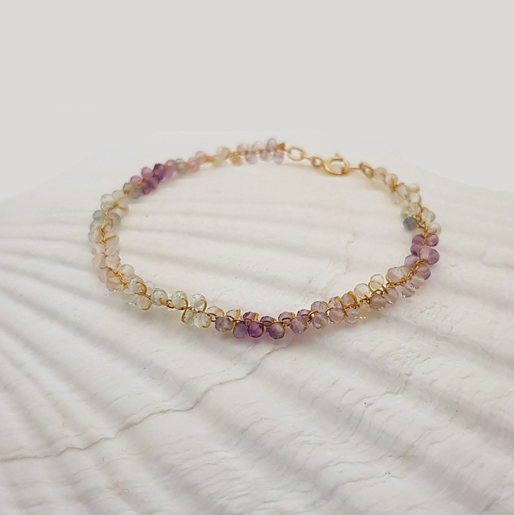 Bracelet Haylee gold with fluorite