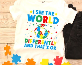 Autism Day Design SVG PNG Autism Awareness Shirt design World Autism Day 2nd April See the world differently