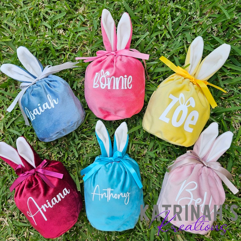 Personalised Easter Gift Bag kids easter gift egg hunt treat image 1