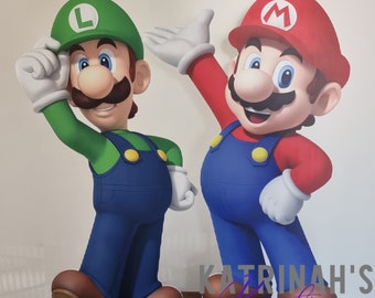 Super Mario Character Cutouts: Mario, Luigi, Bowser, Yoshi