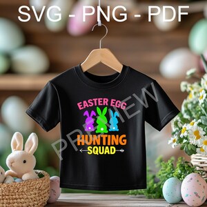 Diseño de camiseta de caza de huevos de Pascua SVG PNG PDF Diseño digital para equipo de primos