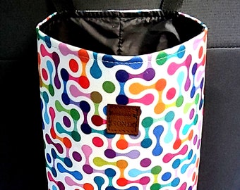 Vegan leather car trash bag, Car Garbage Bag Reusable Trash Bin Car Litter Bag Waterproof car organizer Car Accessory for woman