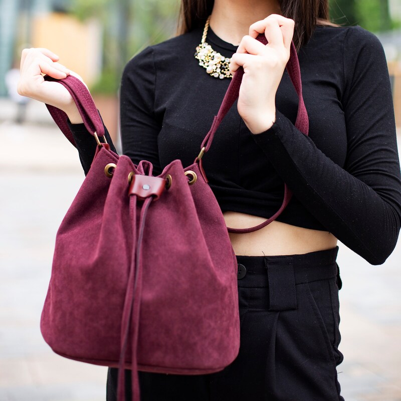 Kendra Bag Real Suede Burgungy main image 1