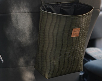 Car accessories for woman, Vegan leather car trash bag, Waterproof car organizer, Reusable Car Garbage Bag, Car Litter Bag, Gift for her