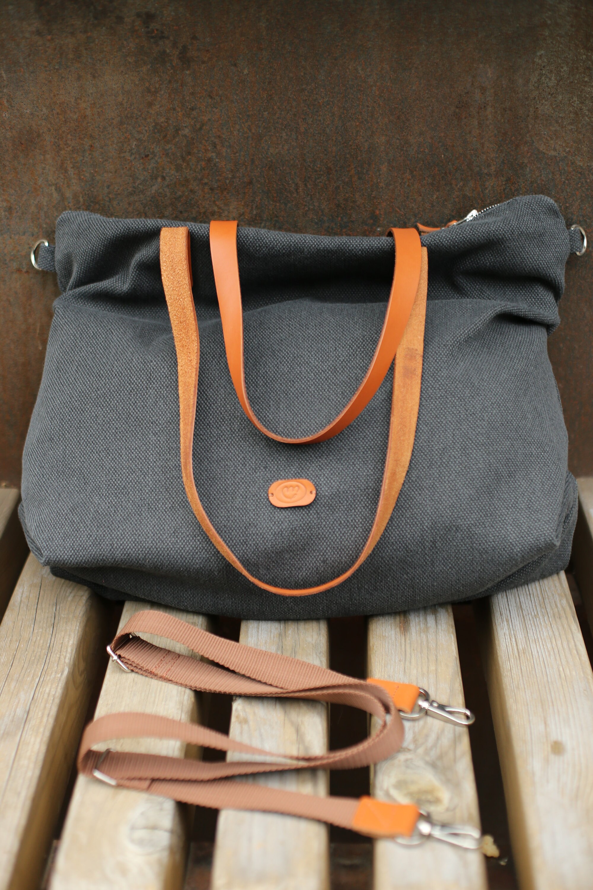 thumbnail image 2 of Vintage Canvas Large Tote Bag For Women – Shoulder Messenger Purse With Zip, Organizer Pockets 2 of 4