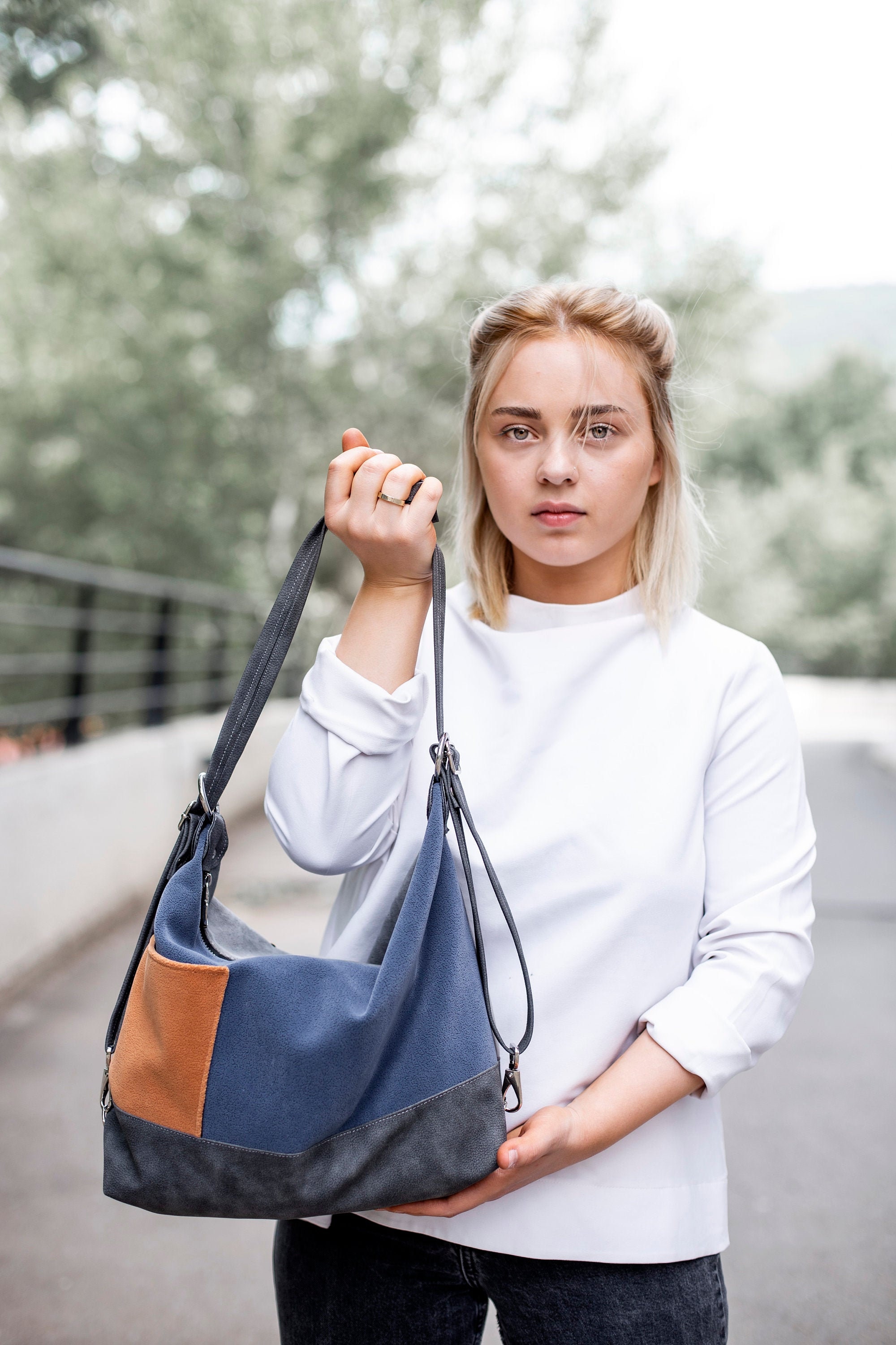Convertible Backpack Purse Tote Hobo Crossbody Shoulder Handbag Vegan Leather Convertible Soft Vegan Leather 3 in 1 Crossbody Backpack Bag main image 3