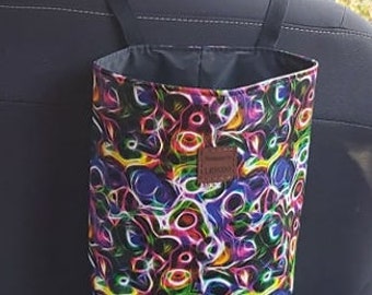 Velvet car trash bag, Green Garbage Bag, Reusable Trash Bin, Car Litter Bag, Headrest Trash Bag, Car Accessory, Trash Bag for Truck