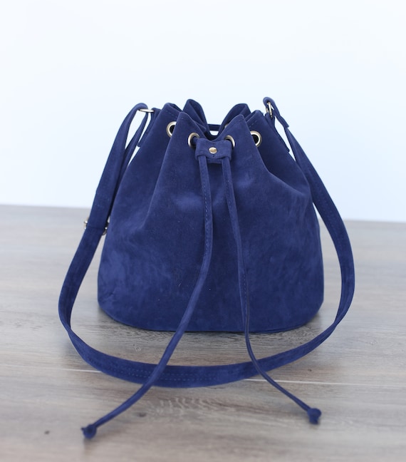 Bucket Bag, Bag for Woman, Suede Woman Tote, Drawstring Bag 