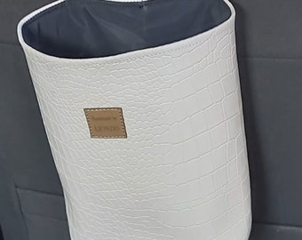 Vegan leather car trash bag, Waterproof car organizer, Car accessories, Car Garbage Bag, Reusable Trash Bin, Car Litter Bag, Toy storage